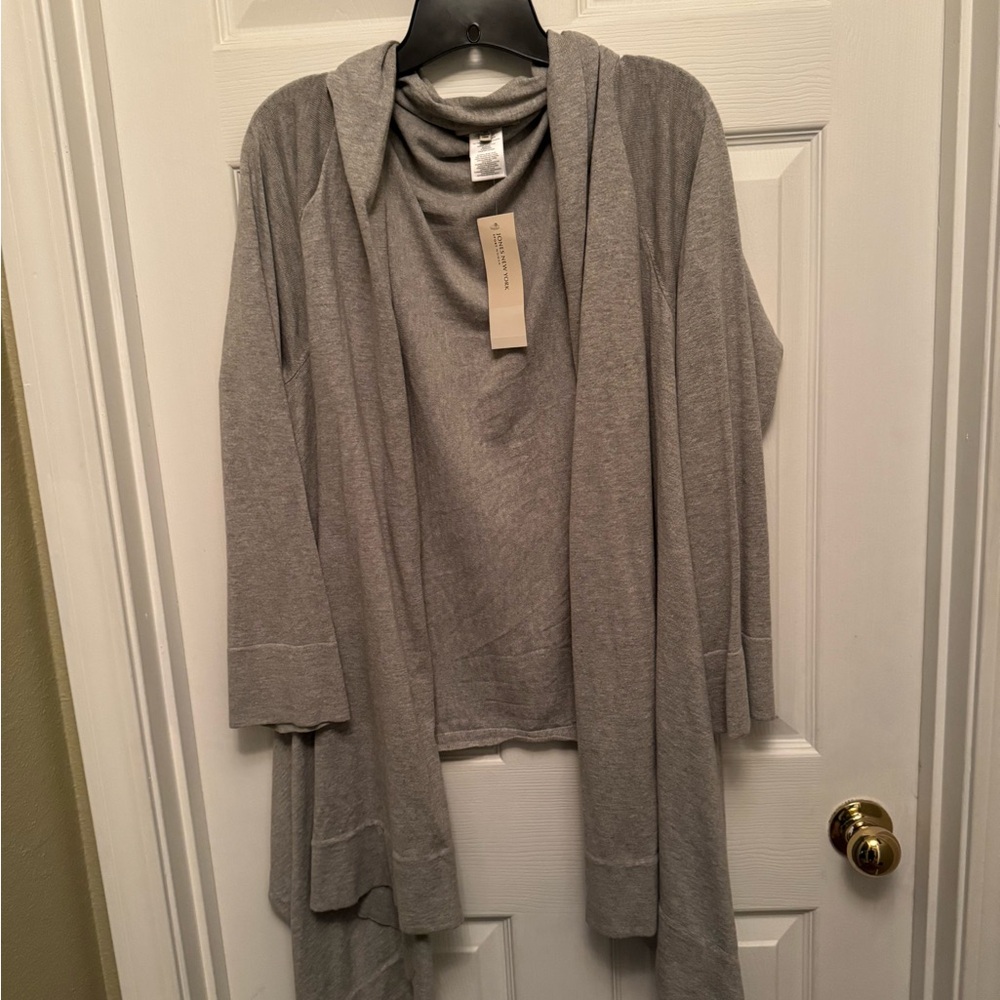 Jones New York Light Gray  Cardigan